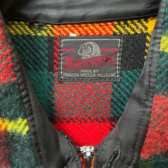 Vintage Plaid Wool Zip Up Jacket - Red, Green, Yellow - Picture 4 of 7
